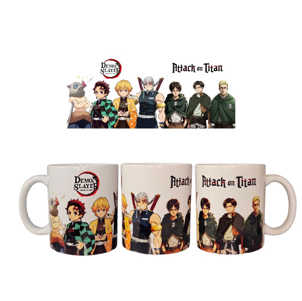 Demon Slayer & Attack on Titan Porselen Kupa